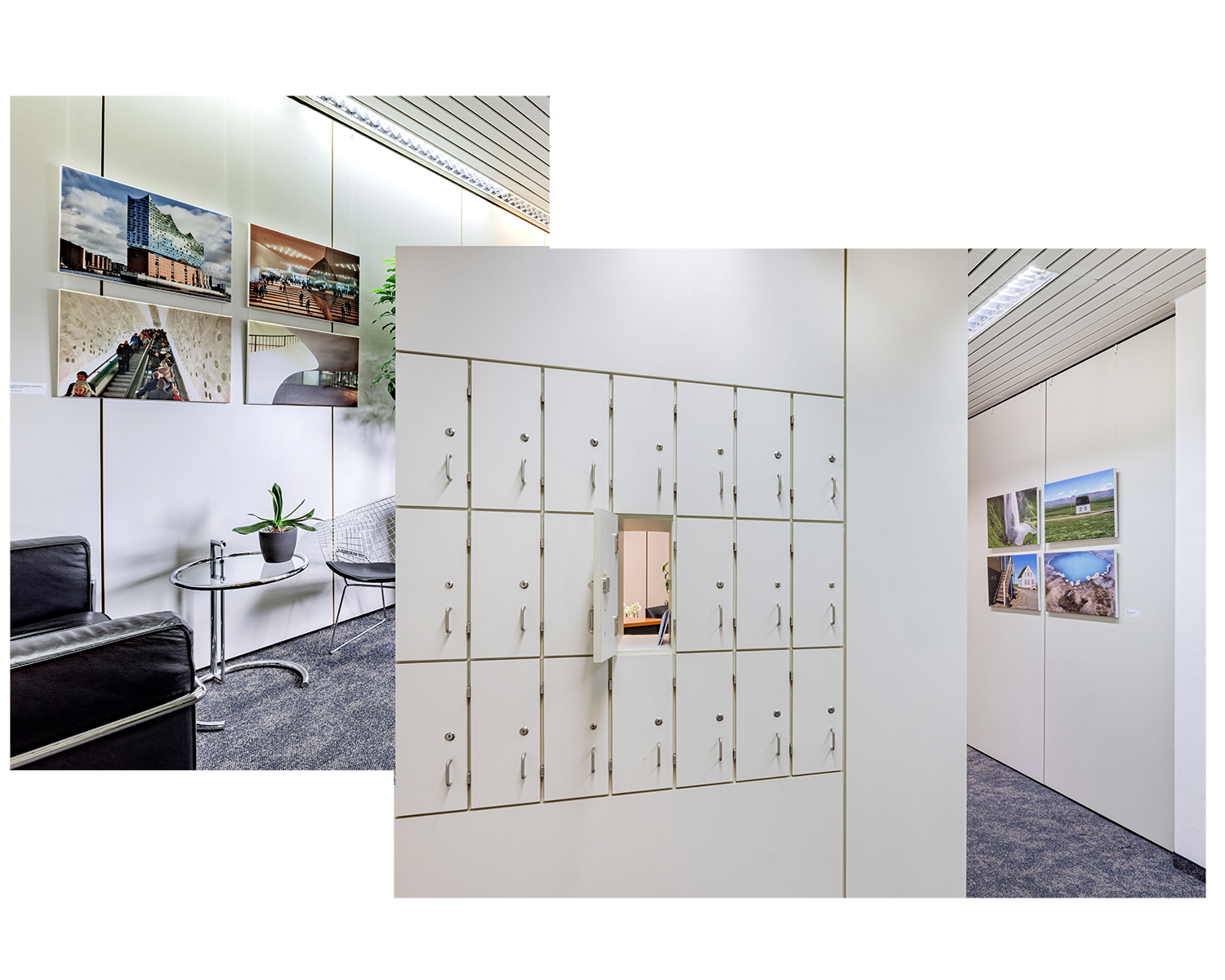 Flurbereich von Office + Service mit Schließfächern